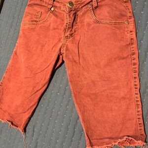 Rust Pink Denim‎ Shorts